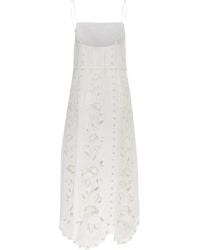 FARM Rio Coconut Tree-Embroidered Maxi Dress in White