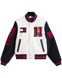 Tommy Hilfiger - Logo-Appliqué Leather Jacket - Lyst