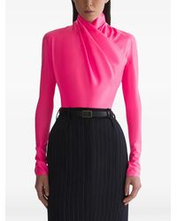 Mugler - Draped Long-Sleeve Top - Lyst
