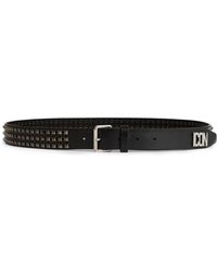 DSquared² - Be Icon Plaque Studded Belt - Lyst