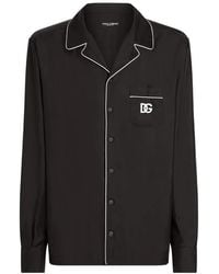 Dolce & Gabbana - Logo-Embroidered Silk Shirt - Lyst