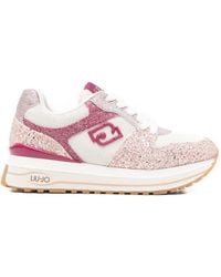 Liu Jo - Maxi Wonder Logo Glitter Sneakers - Lyst