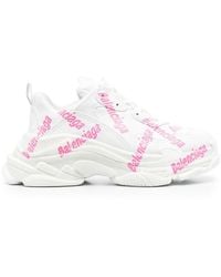 Balenciaga - Triple S Logo-Print Sneakers - Lyst