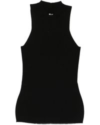 Rick Owens - Geripptes Oberteil mit Stehkragen - Lyst
