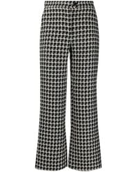 Alberta Ferretti - Cropped Geometric-Print Trousers - Lyst