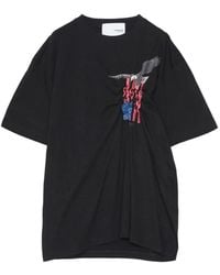 Yoshio Kubo - Eagle-Print Ruched T-Shirt - Lyst
