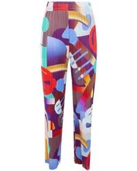 Pleats Please Issey Miyake - Playground Abstract-Print Pleated Trousers - Lyst
