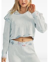 LoveShackFancy - Ruffled-Detail Butterfly-Print Hoodie - Lyst