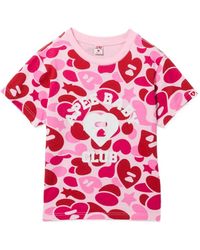 AAPE BY A BATHING AP - Heart-Logo Camouflage-Print T-Shirt - Lyst