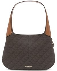 MICHAEL Michael Kors - 'Alice' Leather Shoulder Bag With All-Over Logo - Lyst