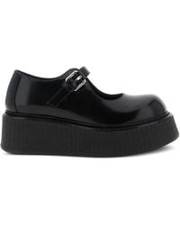 Moschino - Olivia Buckle-Strap Platform Ballet Flats - Lyst