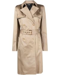 Versace - Double-breasted Cotton Trench Coat - Lyst