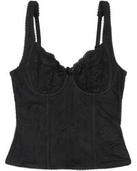 Balenciaga - Sweetheart-Neck Lace Top - Lyst