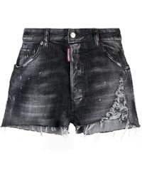 DSquared² - Short en jean à effet usé - Lyst