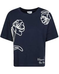 Weekend by Maxmara - Floral-Embroidered Logo-Print T-Shirt - Lyst