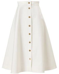Carolina Herrera - Button-Front Midi Skirt - Lyst