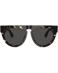 Burberry - トータスシェル ラウンドサングラス - Lyst