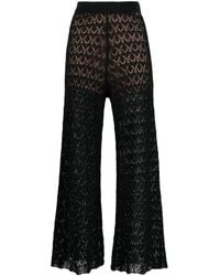 Liu Jo - Open-Knit Flared Cropped Trousers - Lyst
