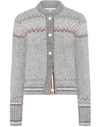 Thom Browne - Fair Isle Jacquard Donegal Cropped Cardigan - Lyst