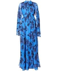 Erdem - Printed Long-Sleeve Gown - Lyst