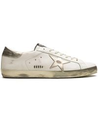 Golden Goose - Super-Star Classic White/Gold Sneakers - Lyst