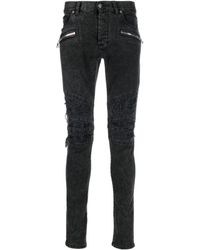 Balmain - Ausgefranste Skinny-Jeans - Lyst
