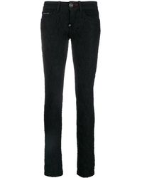 Philipp Plein - Vaqueros Pitillo Con Ribetes De Encaje - Lyst