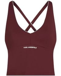 KARL LAGERFELD - Contrast-Piping Athleisure Tank Top - Lyst