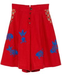 GG IN RED - Short À Broderies - Lyst