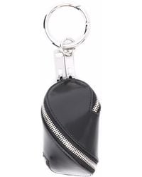 DIESEL Bon Leather Bag Charm - Black