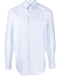 Emporio Armani - Classic Long Sleeve Cotton Shirt - Lyst