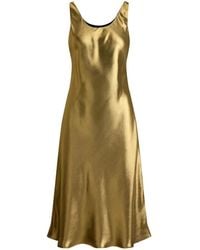 Ralph Lauren - Metallic-Finish Chiffon Midi Dress - Lyst
