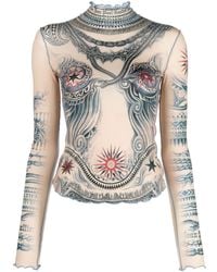 Jean Paul Gaultier - Oberteil mit Tattoo-Print - Lyst