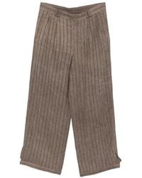 Emporio Armani - Vertical-Stripe Pleated Trousers - Lyst
