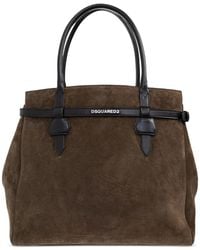 DSquared² - Twin Leather-Trimmed Suede Shoulder Bag - Lyst