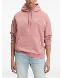 HUGO - Logo-Embossed Hoodie - Lyst