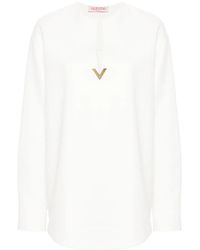 Valentino Garavani - Top Con Decorazione Vgold - Lyst