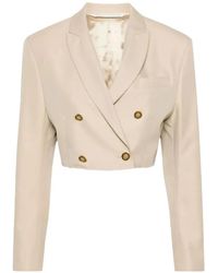 Palm Angels - Double-Breasted Cropped Blazer - Lyst