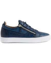 Giuseppe Zanotti - Crocodile-Effect Zip Sneakers - Lyst