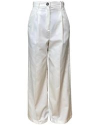 Emme - Pleated Wide-Leg Trousers - Lyst
