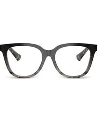 Burberry - Check-Pattern Square-Frame Glasses - Lyst