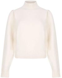 Isabel Marant - High-Neck Puff-Sleeve Sweater - Lyst