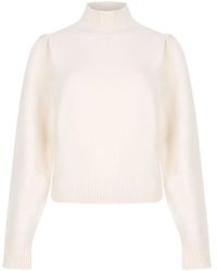 Isabel Marant - Stehkragen-Pullover mit Puffärmeln - Lyst