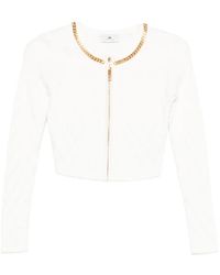 Elisabetta Franchi - Tricot Cropped Cardigan - Lyst