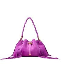 Jimmy Choo - Medium Cinch Fringed Shoulder Bag - Lyst