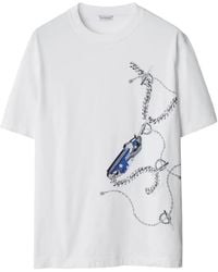 Burberry - T-Shirt En Coton À Imprimé Graphique - Lyst