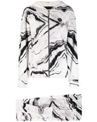 Philipp Plein - Marble Print Cotton Tracksuit Set - Lyst