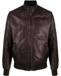 Dell'Oglio - Leather Bomber Jacket - Lyst