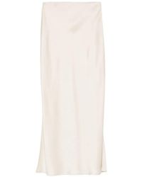 Brunello Cucinelli - Satin-Finish Side-Slit Skirt - Lyst