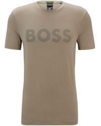 BOSS - Logo-print Crew Neck T-shirt - Lyst